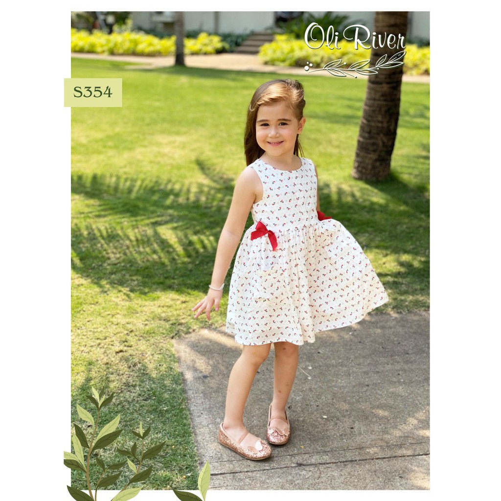 Váy Ambrosina phối nơ đỏ khoét lưng