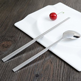 Bộ muỗng đũa bằng thép không gỉ phong cách Hàn Quốc