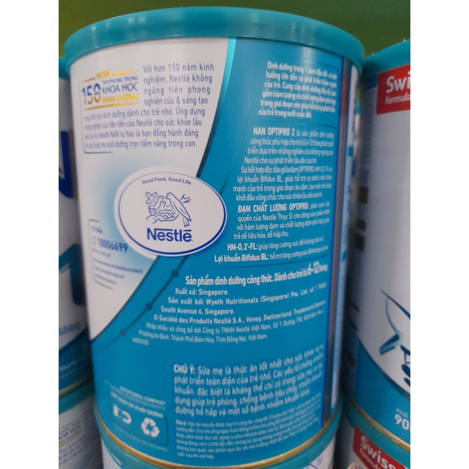 Lon Sữa 900g NAN Optipro Nestle  0-2 Tuổi Hỗ Trợ Tiêu Hóa , Tăng Sức Đề Kháng Cho Bé