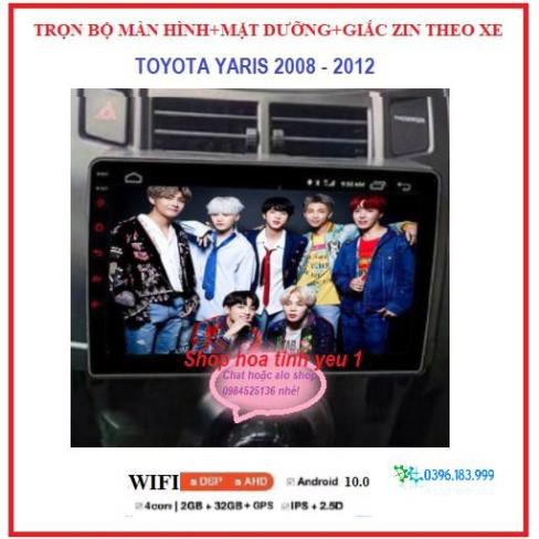 Bộ màn hình DVD Android+ mặt dưỡng xe Toyota Yaris 2008-2012,MÀN hình ô tô giá rẻ,phụ kiện xe hơi, BẢO HÀNH UY TÍN.