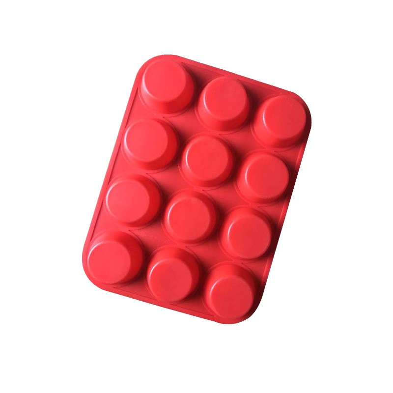 SG - Khuôn silicon cupcake làm bánh bông lan muffin socola rau câu 12 ô hình tròn