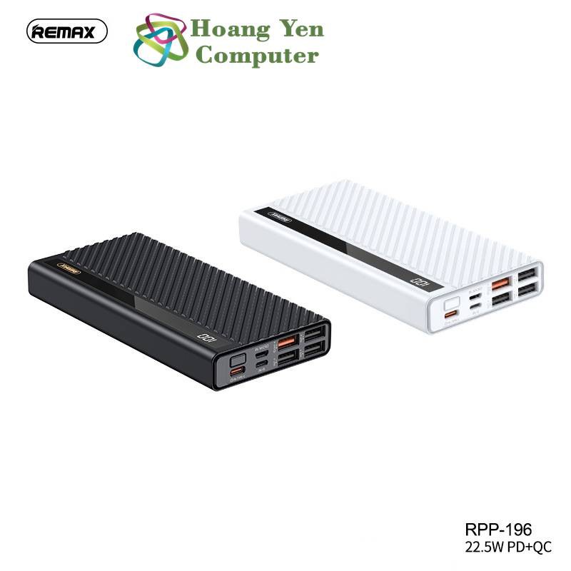 Sạc Dự Phòng Remax RPP-196 20000Mah (Sạc Nhanh QC3.0 18W, 22.5W, PD 18W, VOOC 2.0) - BH 1 Năm