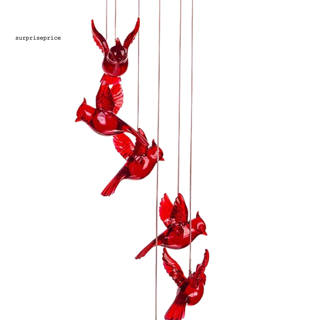 Chuông Gió Có Đèn LED Sử Dụng Năng Lượng Mặt Trời Hình Chú Chim Độc Đáo