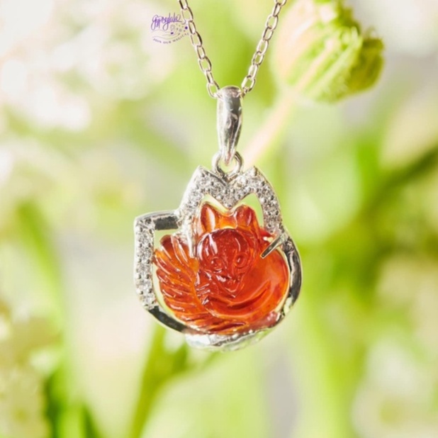 Mặt Dây Chuyền Hồ Ly Đá Garnet Thiên Nhiên Phong Thuỷ SP004072 Gypsy.lala