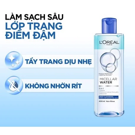 Nước tẩy trang Loreal - L'Oreal Paris 3-in-1 Micellar Water