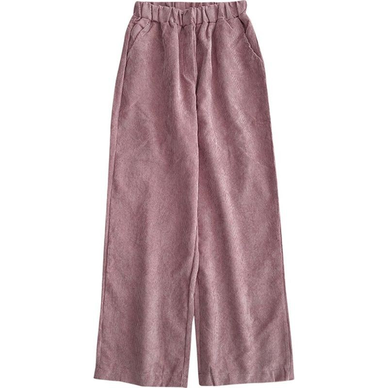 [AN MỘC] Quần ống rộng culottes vải nhung gân mềm mại màu trắng sữa from dài cho nữ