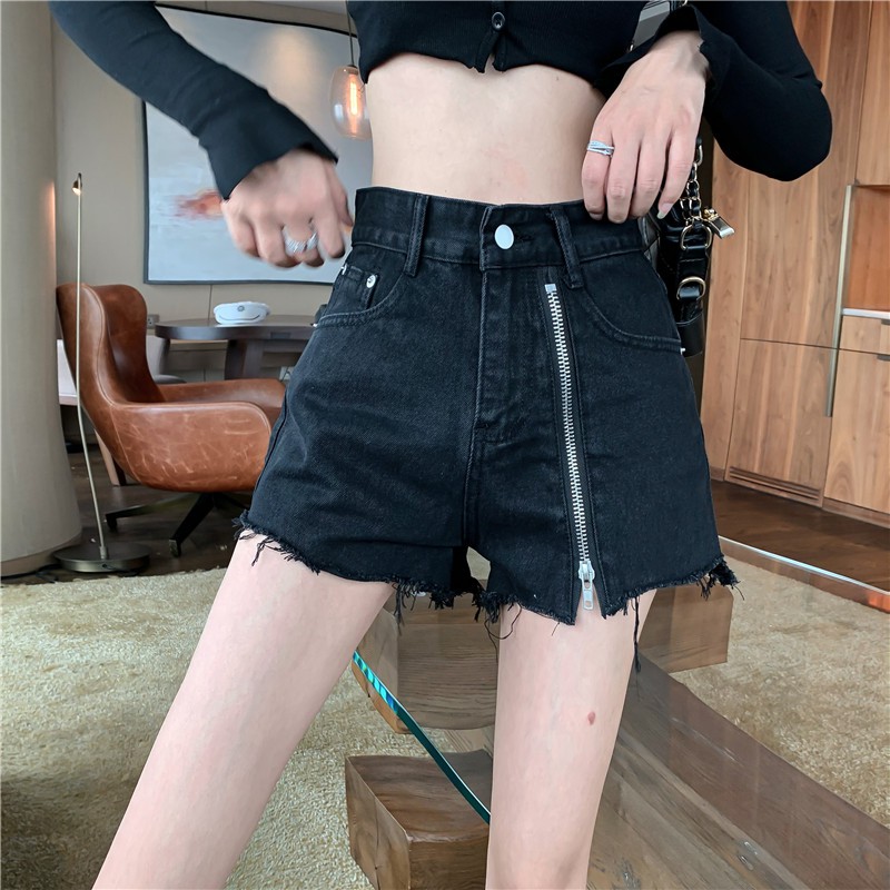 QUẦN SHORT JEANS NGẮN KHÓA KÉO NỮ DẠO PHỐ ULZZANG