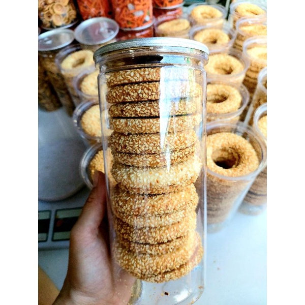 🥯 Bánh vòng mè bơ sữa ( Hộp pet 250gr )🥯