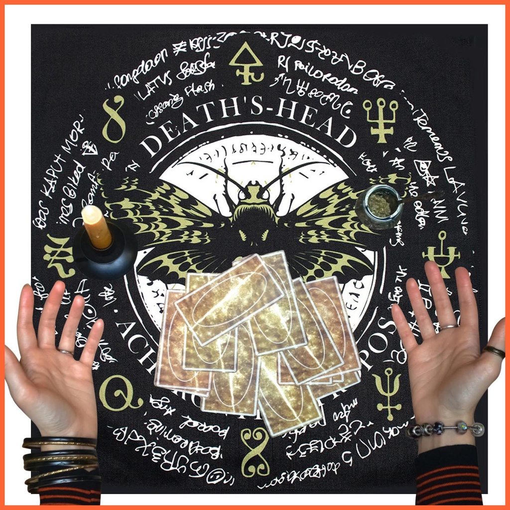 Khăn Trải Bàn Hình Vuông In Họa Tiết Bài Tarot / Phù Thủy / Altar Chiêm Tinh / Phù Thủy