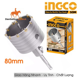 Mũi khoan lỗ khoét lỗ tường bê tông 80mm ingco hcb0801 - điện sài gòn xuyên á