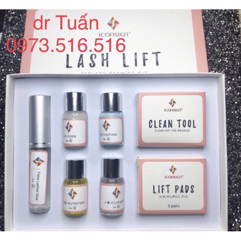 Bộ uốn mi lash lift dụng cụ nối mi mr Tuấn.( tặng kèm gel pad)