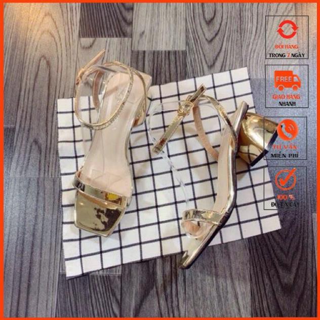 FREESHIP- Sandal quai mảnh 5 phân màu vàng(đồng)