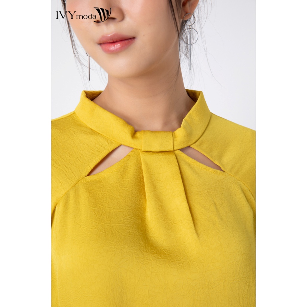 Áo sơ mi nữ cổ cutout IVY moda MS 17M6908