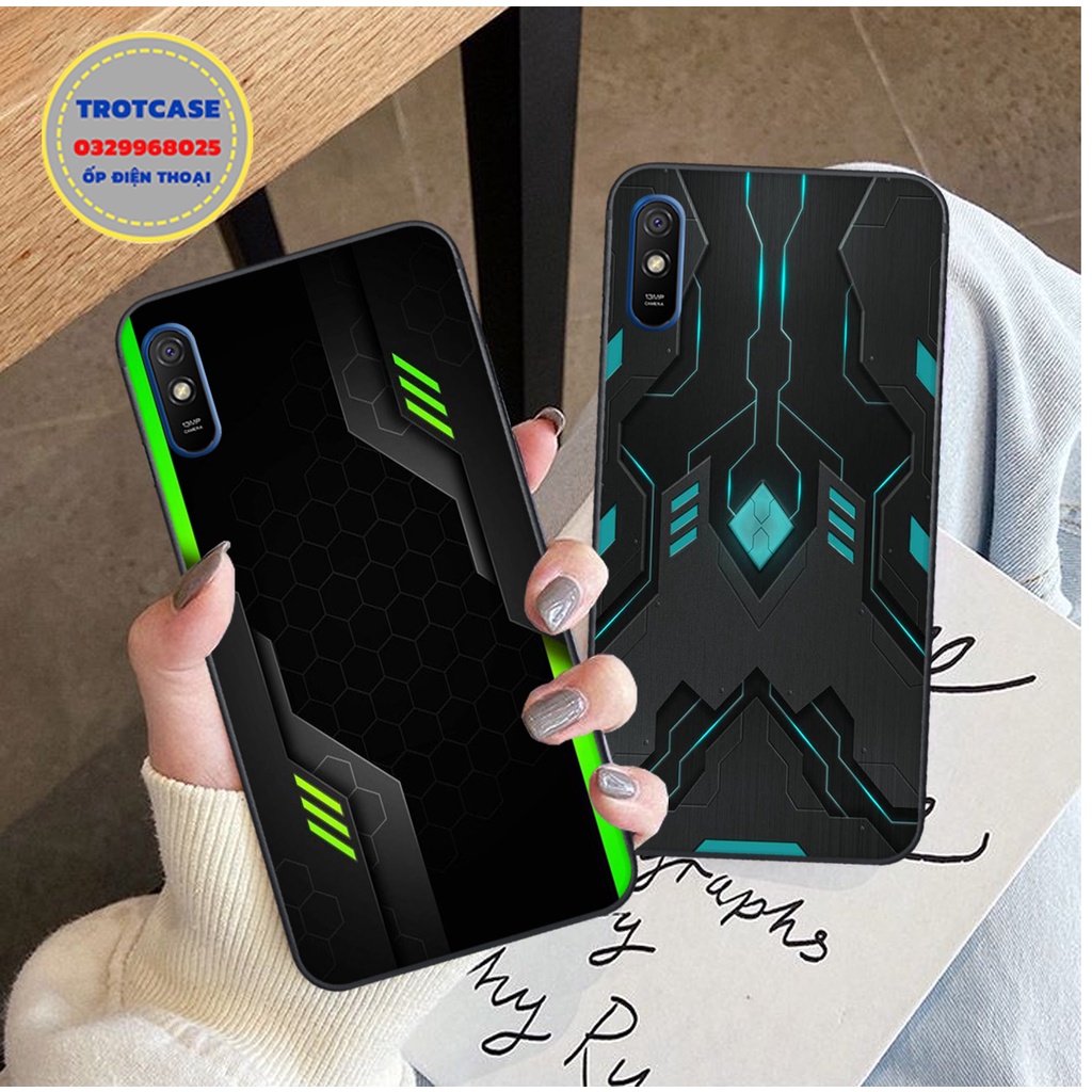 Ốp lưng điện thoại Xiaomi Redmi 9A - in hình kẻ vân xanh vàng , vàng đen và đỏ đen sang trọng , thanh lịch