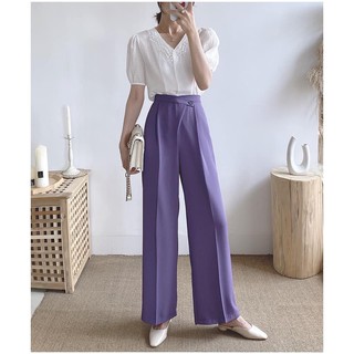Quần dài màu tím cho người béo , mập - Quần nữ bigsize