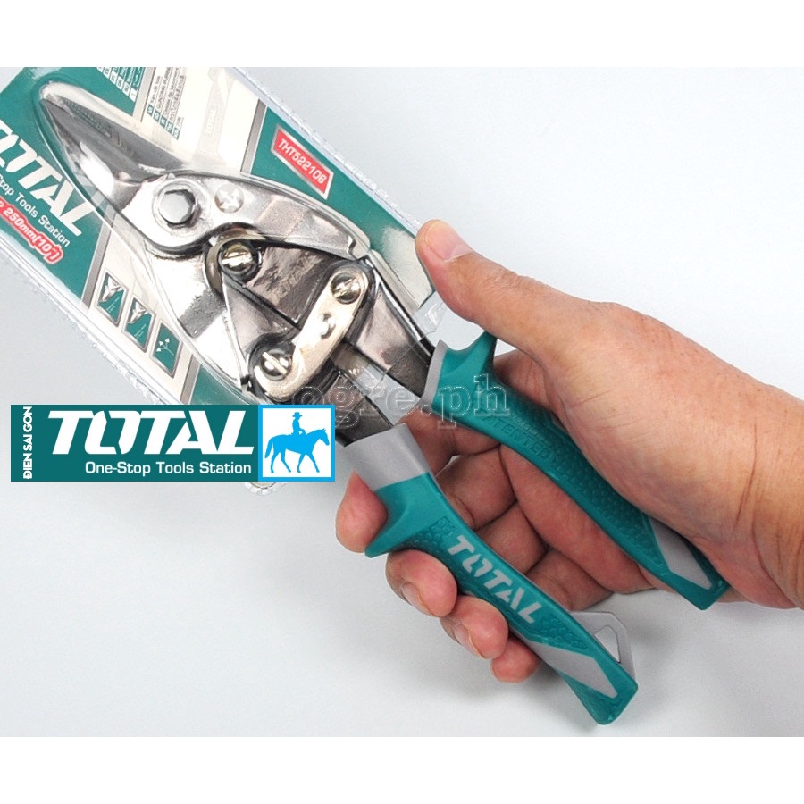 Total Kéo cắt tôn tole mũi thẳng 10inch 250mm Aviation Snip THT522106