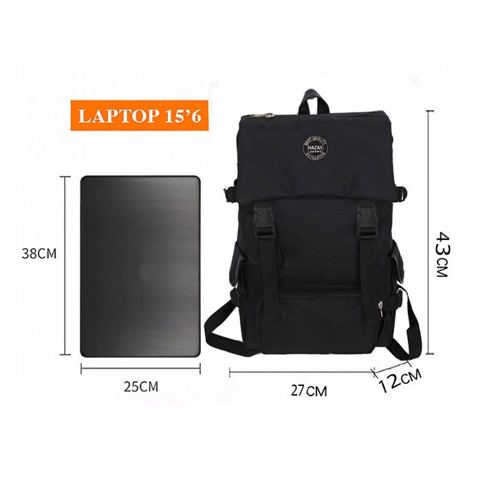 Balo thời trang nam nữ, Balo laptop du lịch chất liệu vải dày dặn đựng vừa laptop 16 inch