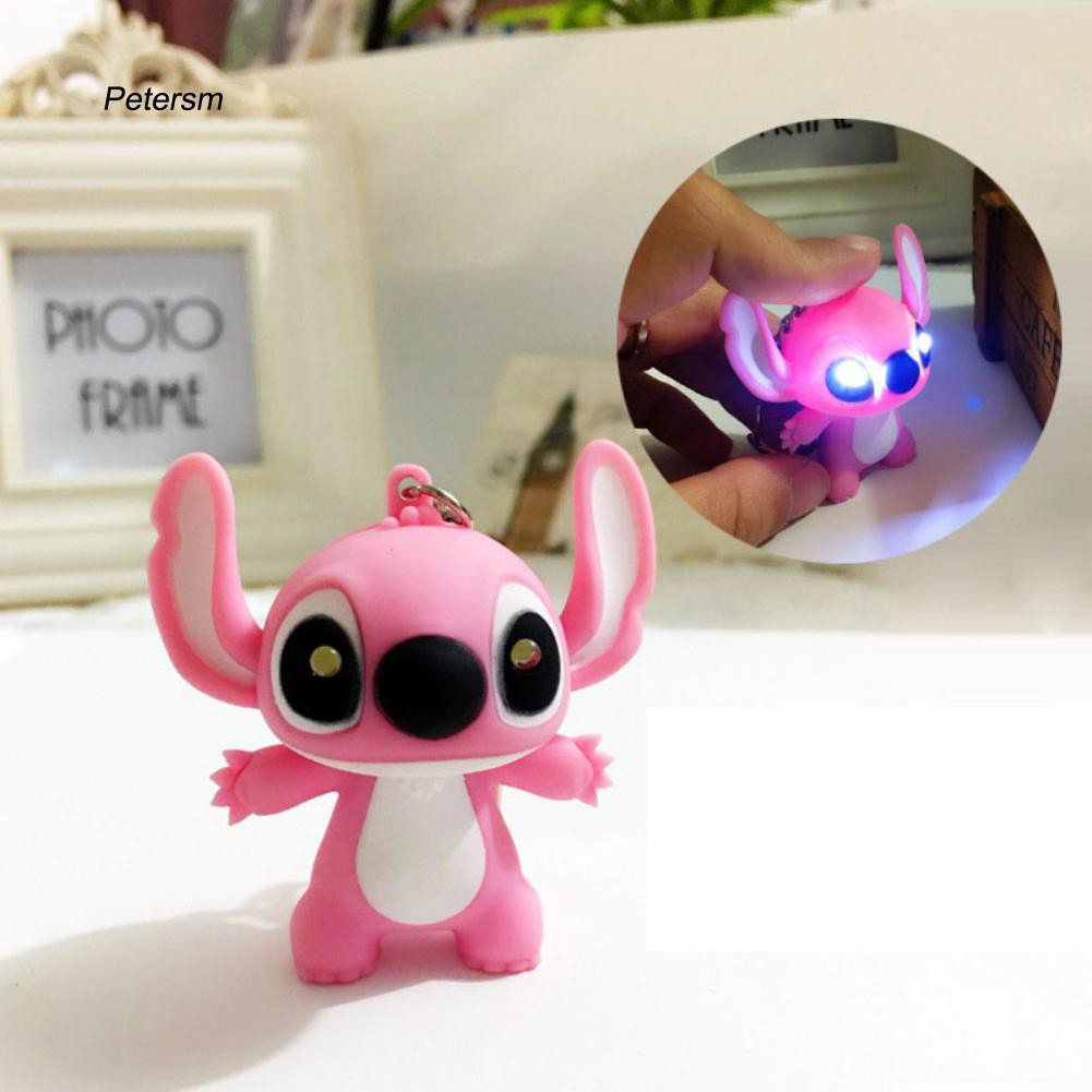 Móc khóa hình Stitch đèn Led phát nhạc dễ thương kèm pin