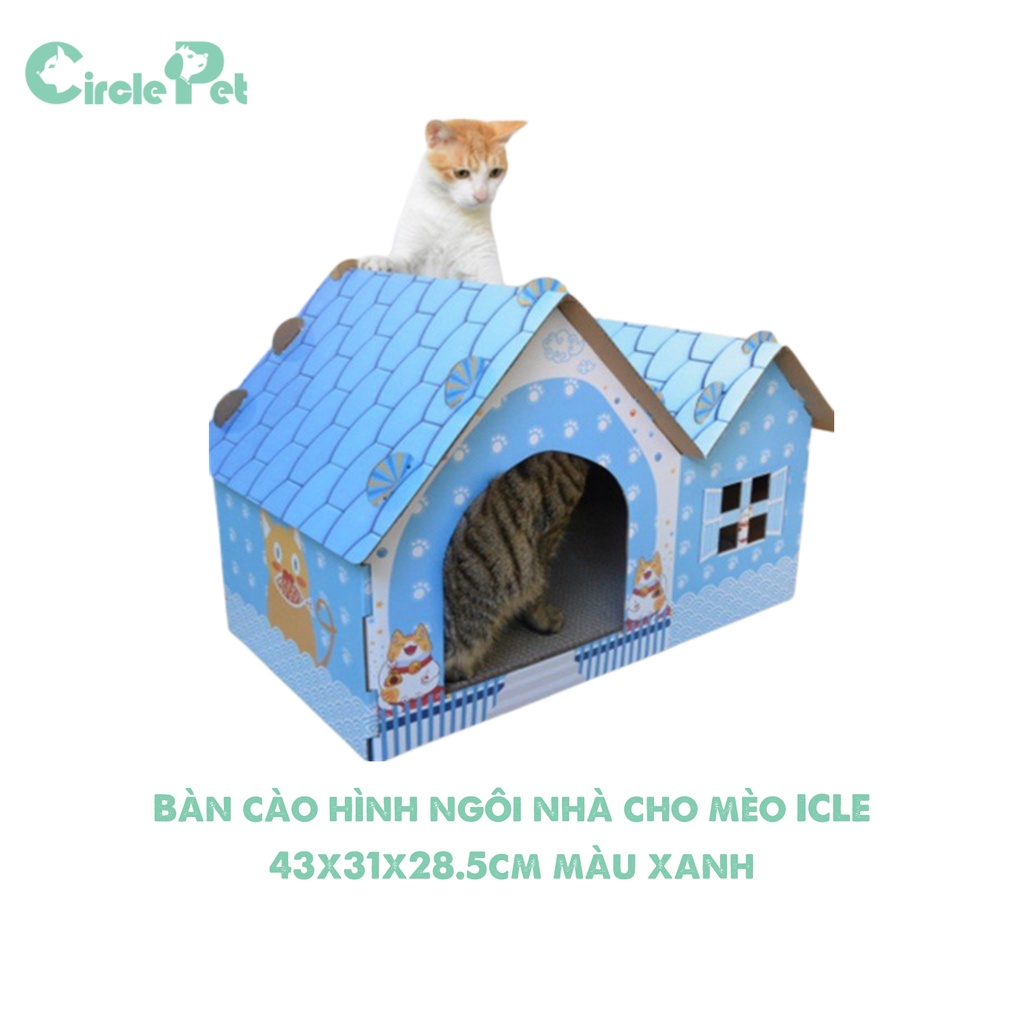 Bàn Cào Móng Cho Mèo ICLE Hình Ngôi Nhà Nhiều Màu Sắc Giúp Mèo Giải Stress - Circle Pet