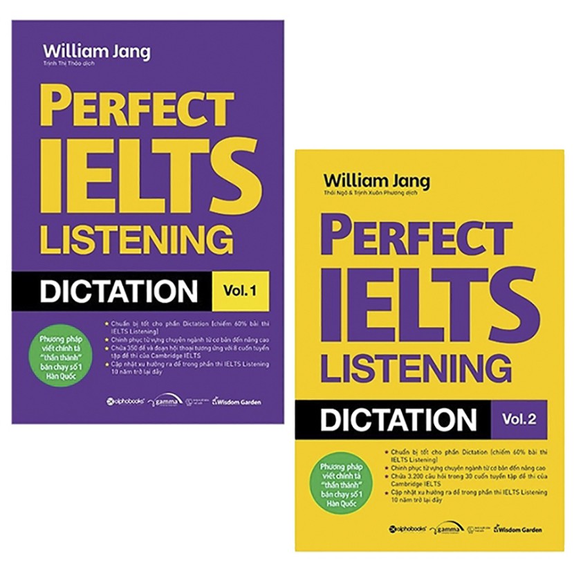 Sách - Combo 2 cuốn - Perfect IELTS Listening Dictation Vol.1 + Vol.2