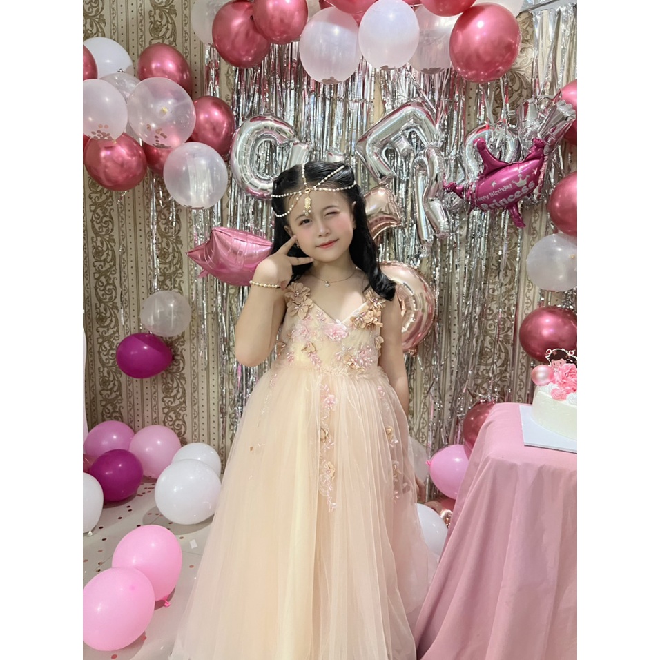 Đầm bé gái tiểu thư quý phái - Váy Công Chúa TN005 - Váy Bé Gái - Hàng Thiết Kế Cao Cấp