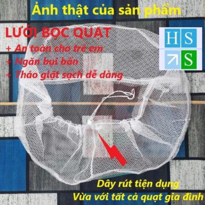 LƯỚI BỌC QUẠT bọc lồng quạt an toàn cho bé vải bọc cả loại quạt lớn và nhỏ (Dây rút vừa các loại quạt gia đình)