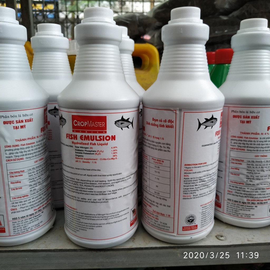 Đạm cá cô đặc Mỹ Fish Emulsion chai 1 lít