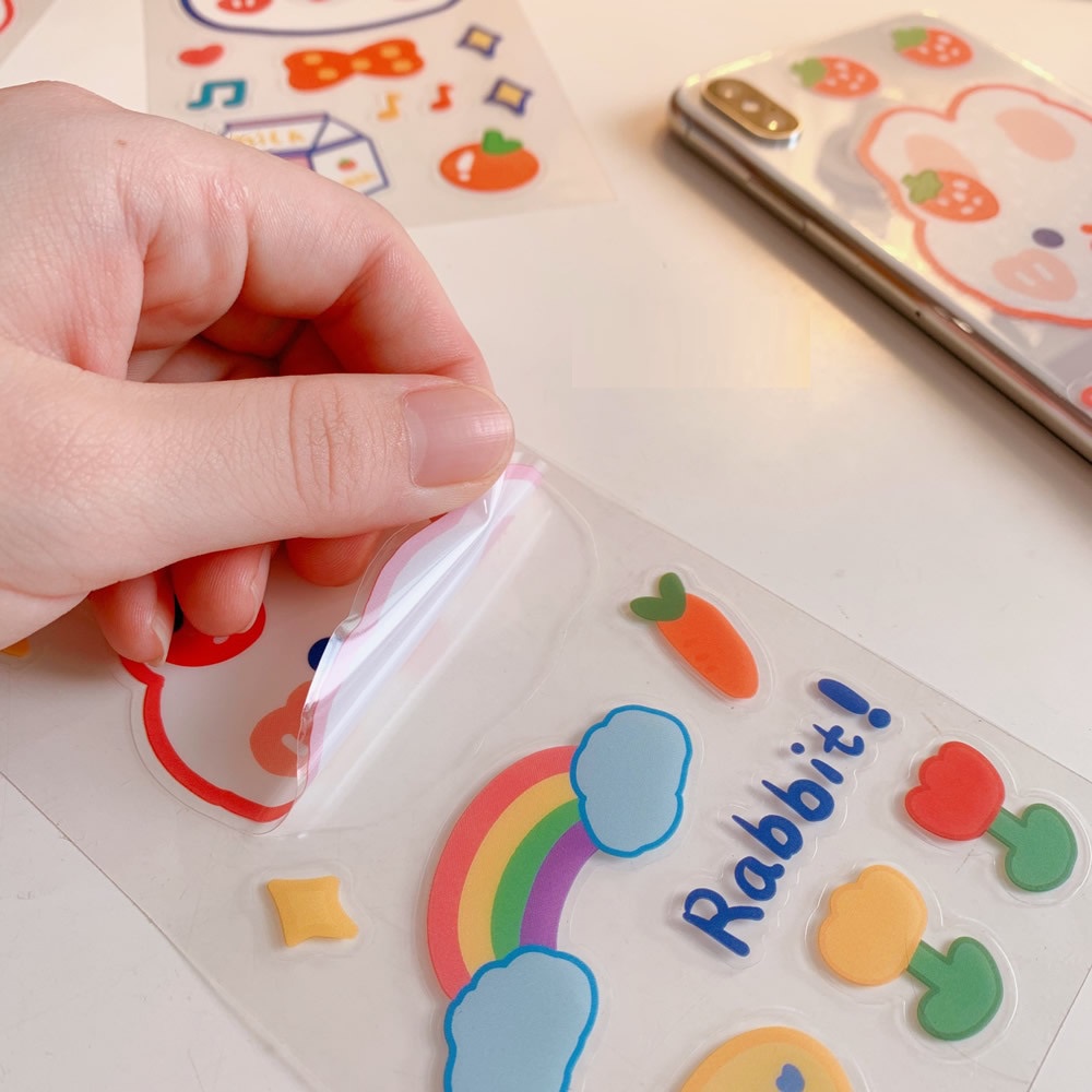 Sticker Cute 2D Dán Bình Nước, Laptop, Điện Thoại