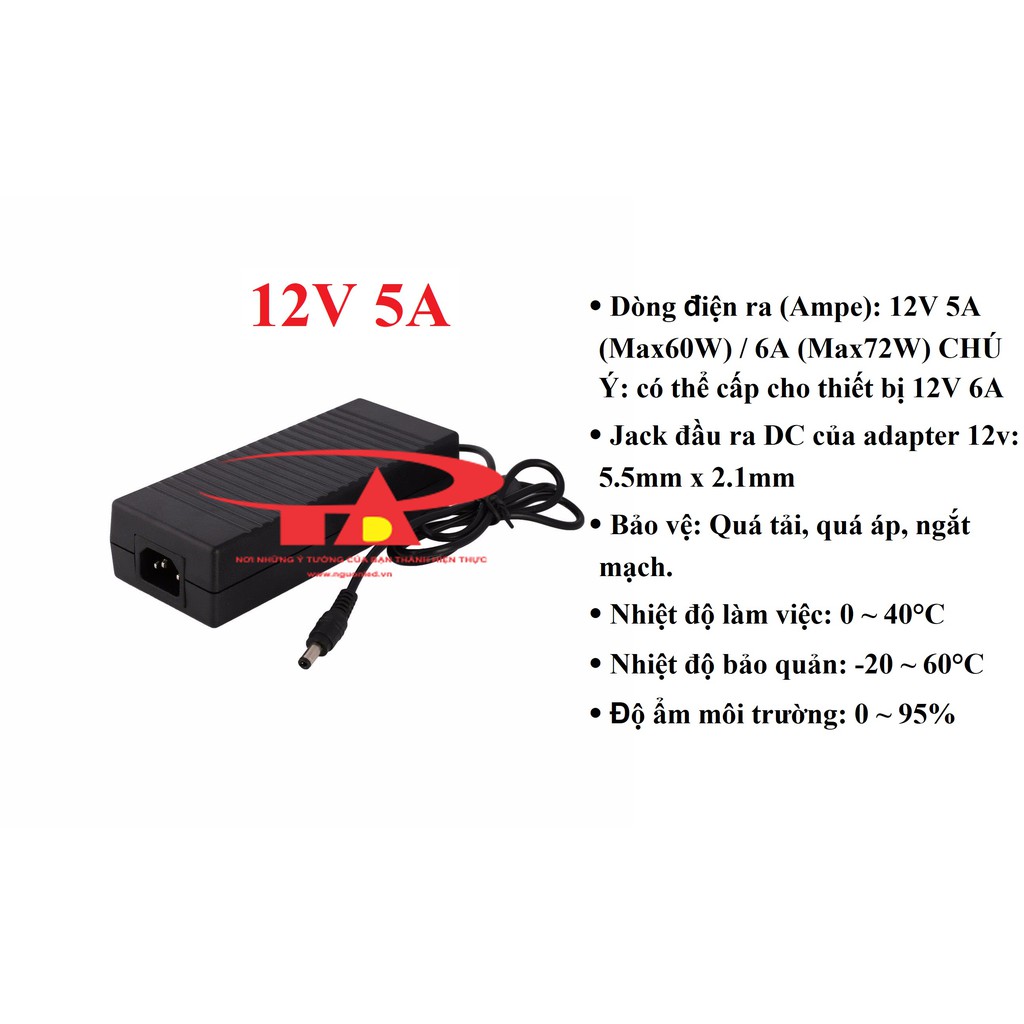 Bộ Combo 10 cái ADAPTER 12V 5A (NÊN MUA, LOẠI TỐT, GIÁ RẺ) chất lượng,đủ ampe dùng cấp nguồn cho các thiết bị điện tử...