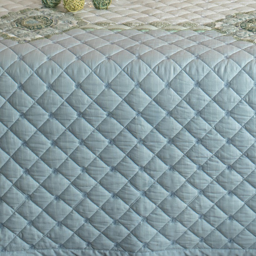 Chăn/Mền chần gòn Cotton Hàn quốc 200 x 210 cm - Xanh