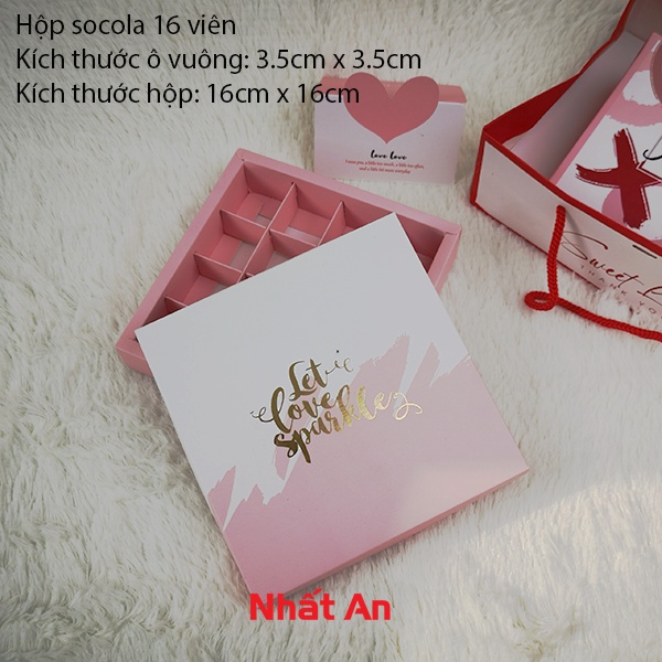 Hộp giấy đựng socola 16 viên - Set 5 hộp