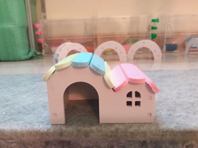 Đồ chơi Hamster: Nhà ngủ gỗ cầu vồng