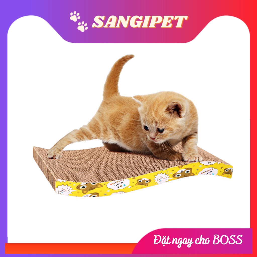 Bàn cào móng cho mèo - Bàn cào móng từ giấy gỗ tự nhiên không độc hại, thân thiện môi trường