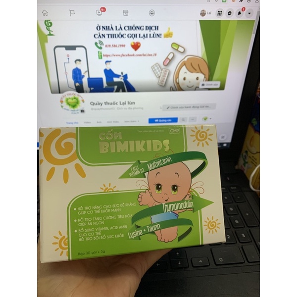 Combo 5hộp Cốm Bimikids  Ăn ngon tăng sức đề kháng