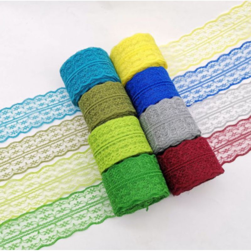 DIY - Cuộn 10 mét ruy băng ren kích thước 4,5cm