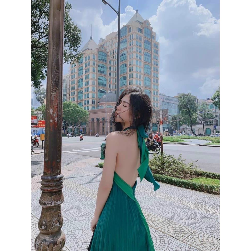 ĐẦM MAXI DẬP LI CỔ YẾM BIG SIZE (KÈM VIDEO HÌNH THẬT) | BigBuy360 - bigbuy360.vn