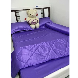 Chăn ga gối phi lụa phối màu