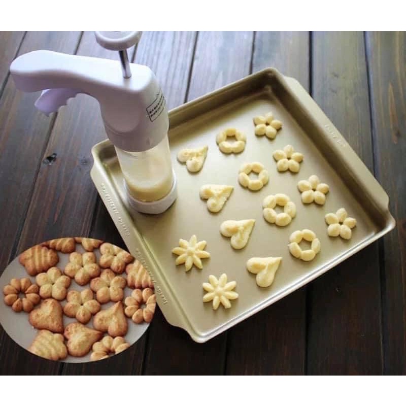 SÚNG LÀM BÁNH KÈM KHUÔN 20 CHI TIẾT TẠO HÌNH CỰC ĐẸP( KHUÔN LÀM BÁNH KÈM SÚNG)