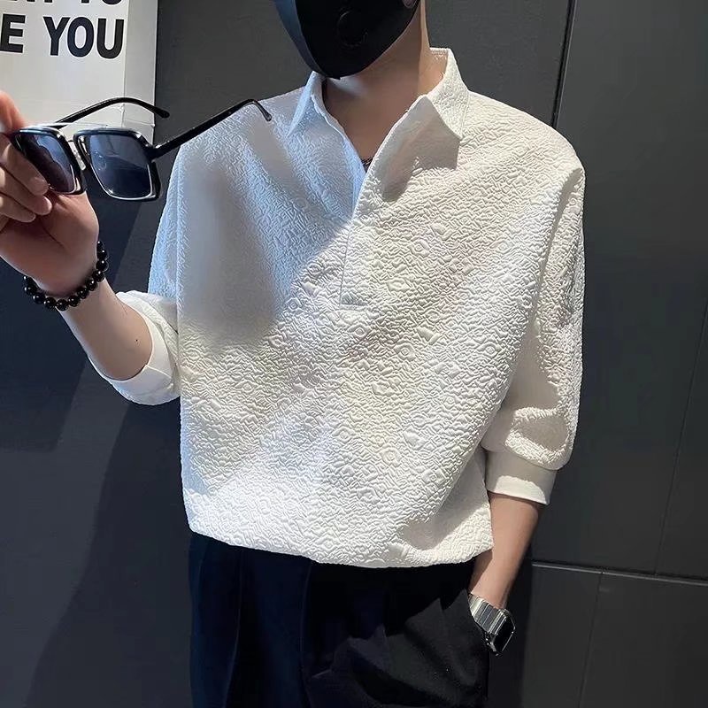 Áo Sơ Mi Nam Tay Ngắn Màu Trơn M-3XL Phong Cách Hàn Quốc Đơn Giản Dễ Phối Đồ