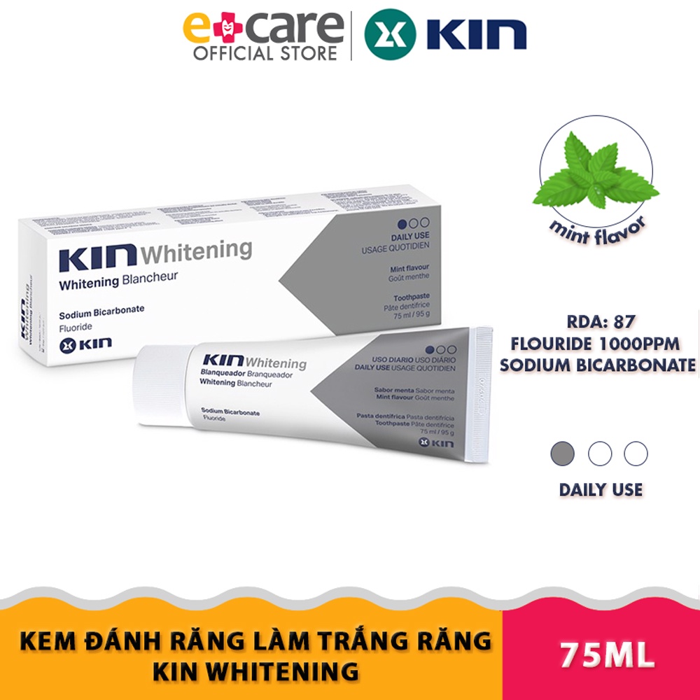 Kem đánh răng làm trắng răng Kin Whitening 75ml