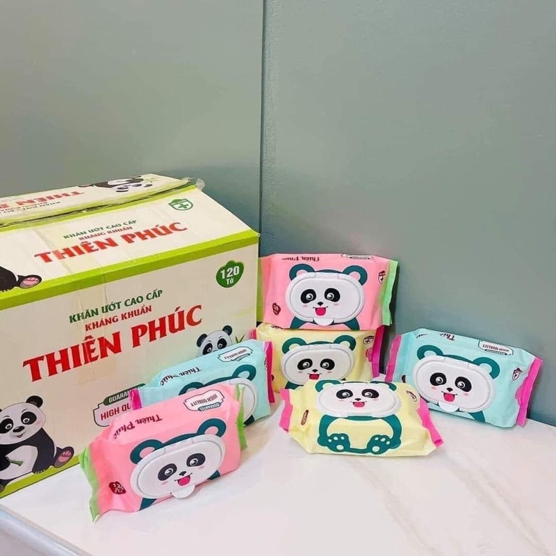 Khăn ướt thiên phúc hình mặt gấu giấy lau vệ sinh ướt an toàn