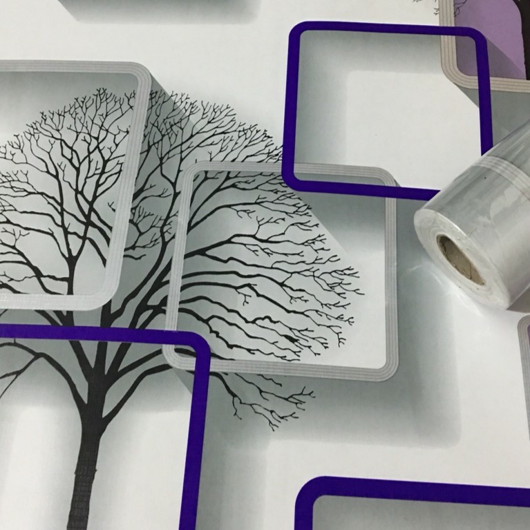 10M Giấy Dán Tường Decal 3D Hình Khung Tranh Màu Hồng Khổ Rộng 45CM