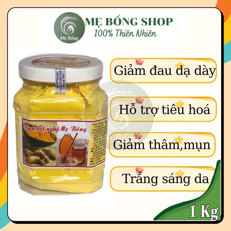 Tinh bột nghệ nguyên chất, tinh nghệ hỗ trợ tiêu hóa, làm đẹp da Mẹ Bống_1kg