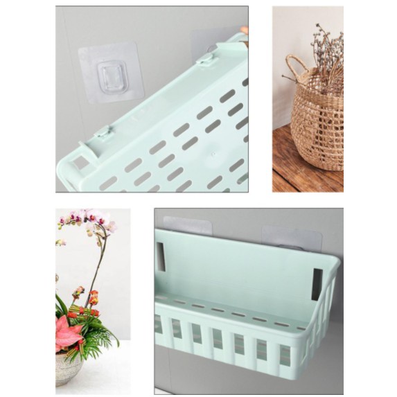 1 * Kệ Nhựa Treo Tường Đựng Đồ Dùng Nhà Tắm Không Cần Khoan Lỗ