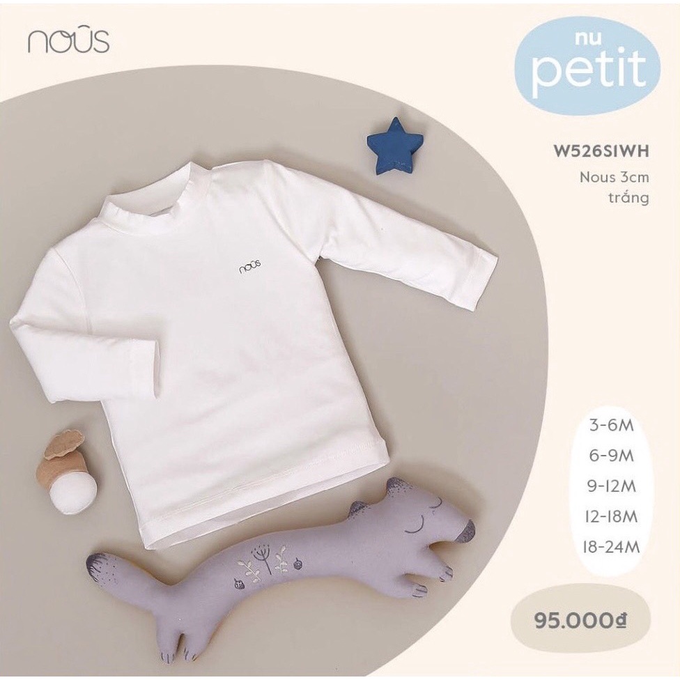 Áo cổ 3cm Nous Petit trắng (3-24 tháng)