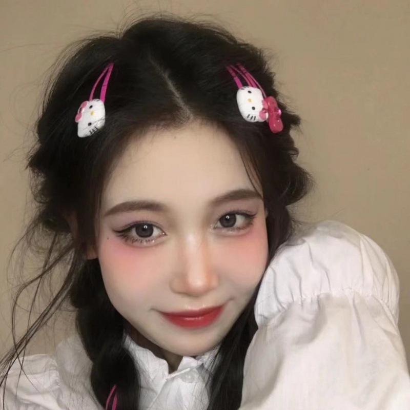 Set 4 kẹp tóc XIAODUOJIAJU hình mèo kitty dễ thương cho bé gái