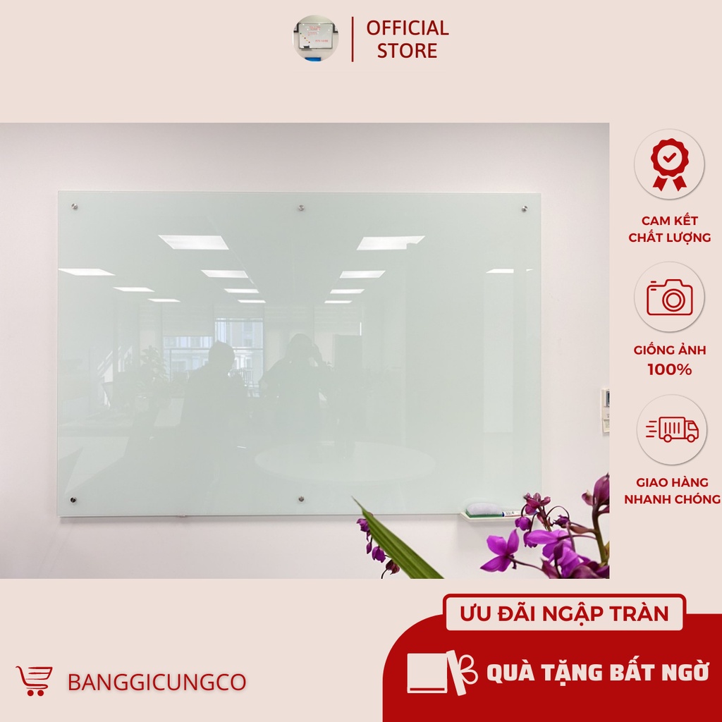 Bảng Kính Văn Phòng Treo Tường KT: 0.8x1.2m