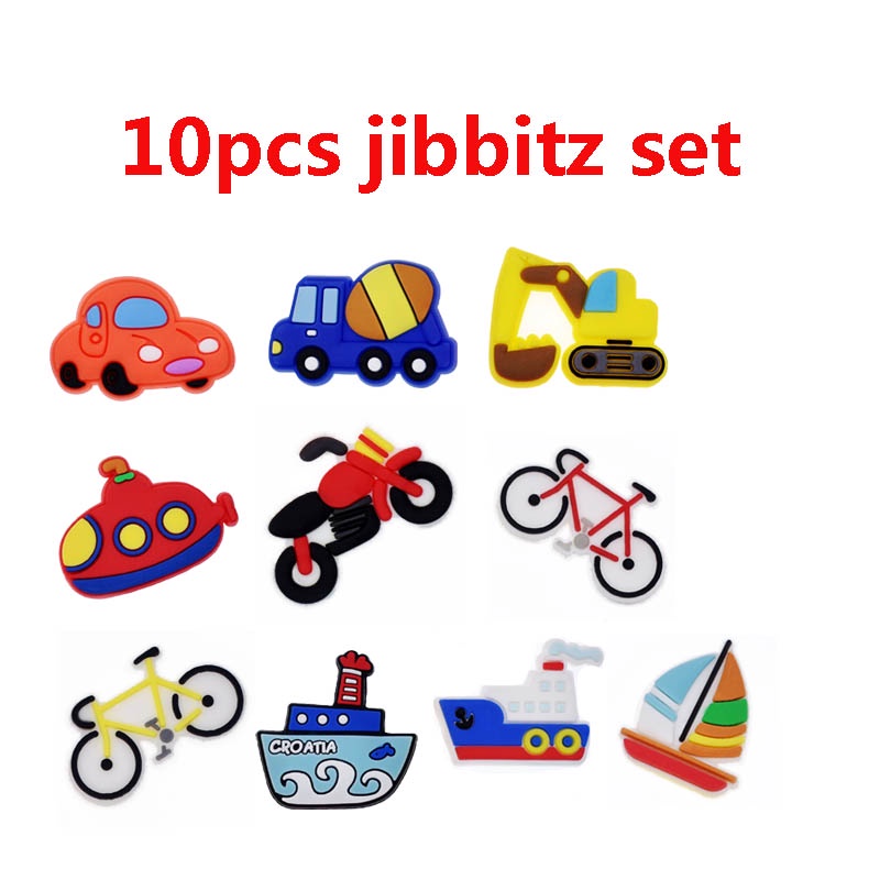 Bộ 10 Ghim Gắn Đế Giày Trang Trí Hình Xe/Máy Bay/Xe Cứu Hỏa/Xe Cứu Hỏa/Xe Cứu Hỏa Hoạt Hình Cho Bé