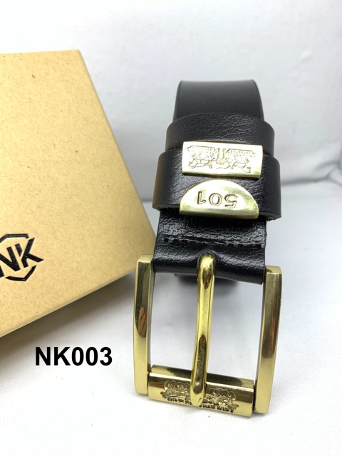 Thắt lưng da NIKA 1 lớp bản 37mm khoá đồng (NK003) tặng đục lỗ | BigBuy360 - bigbuy360.vn