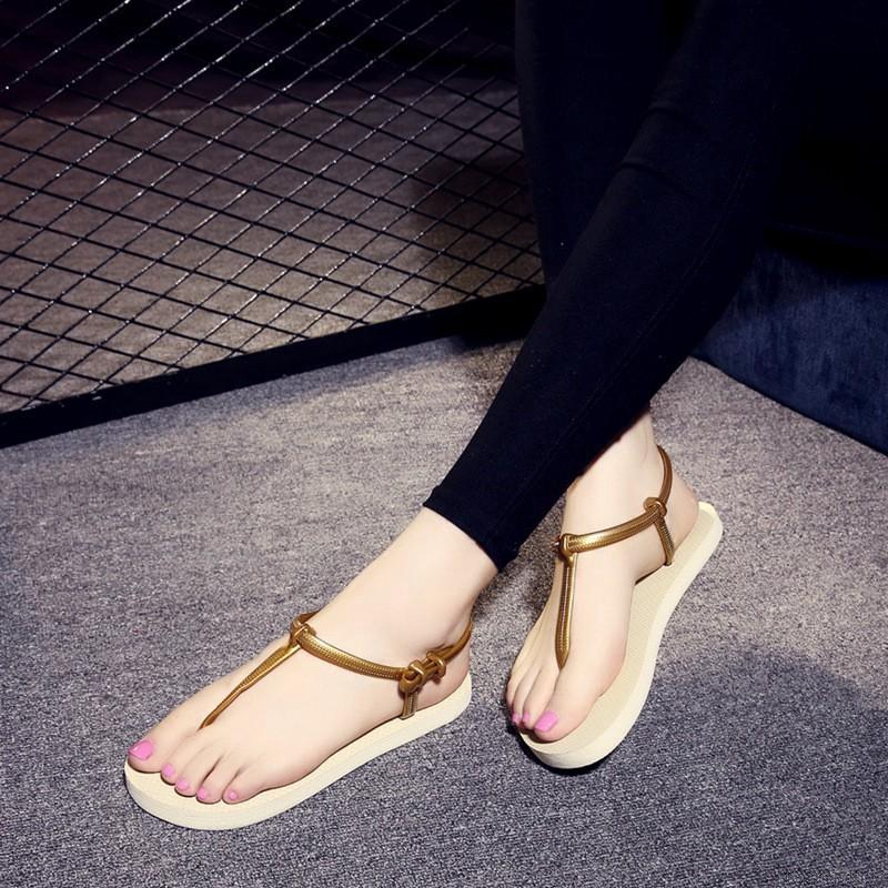Giày sandal nữ đế bệt đi biển chống trượt thời trang | BigBuy360 - bigbuy360.vn